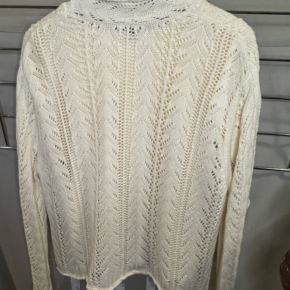 J. Jill Shawl Collar Crochet Cardigan - Picture 5 of 6
